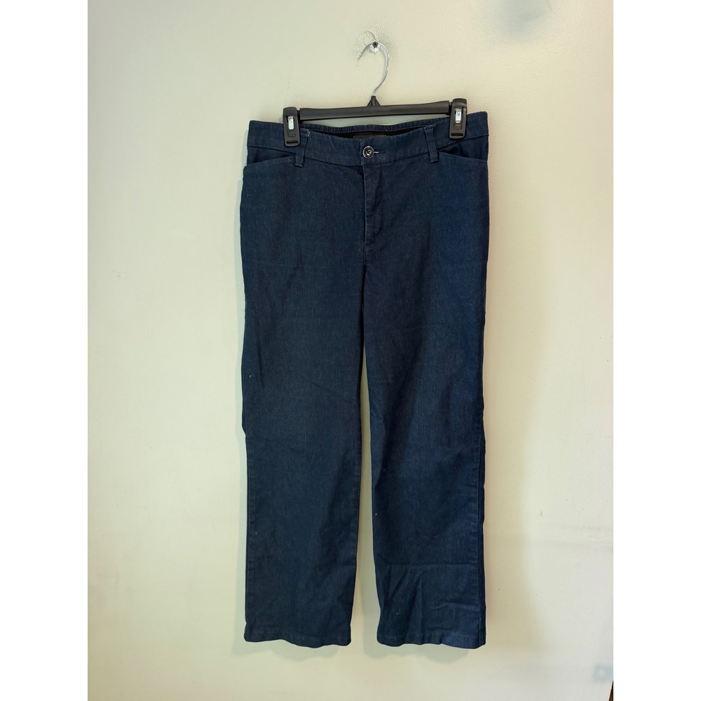 Lee Regular Fit Trouser Mid Rise Flex Motion Dark Wash Pants 10 Short 104633244